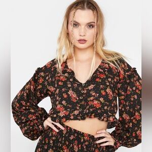 Free People Secret Garden Floral Top